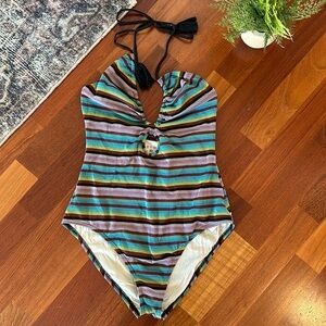 Out From Under pink & blue one piece swimsuit (US size medium) ✨
